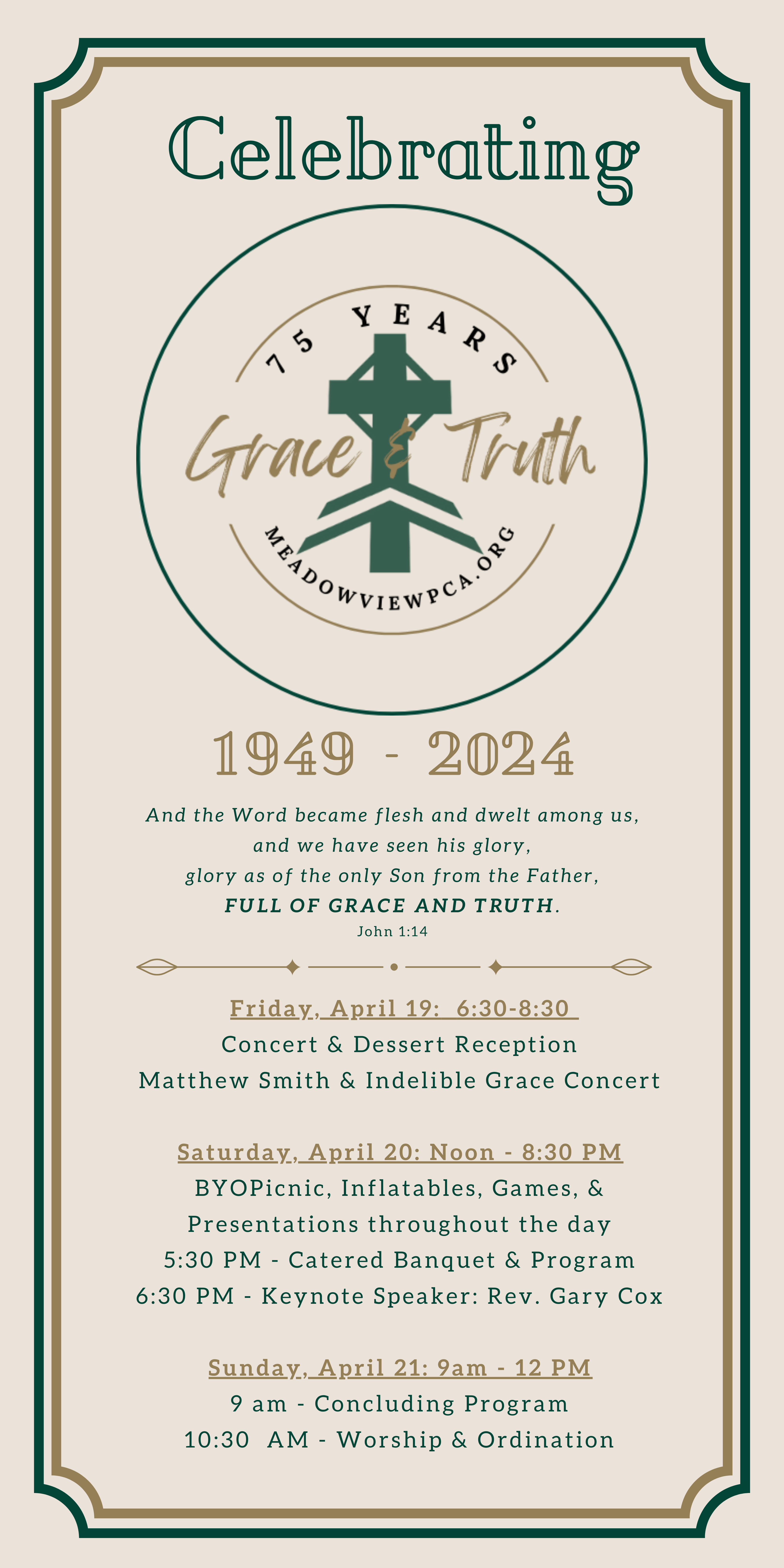 75th Anniversary Celebration – Meadowview Reformed Presbyterian Church